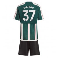 Camisa de time de futebol Manchester United Kobbie Mainoo #37 Replicas 2º Equipamento Infantil 2023-24 Manga Curta (+ Calças curtas)
